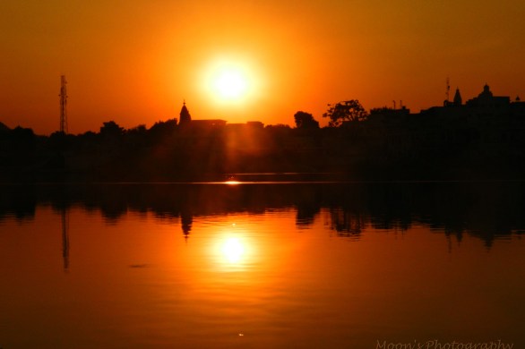 pushkar sunset, Sunset at Holy Lake, Pushkar, Rajasthan