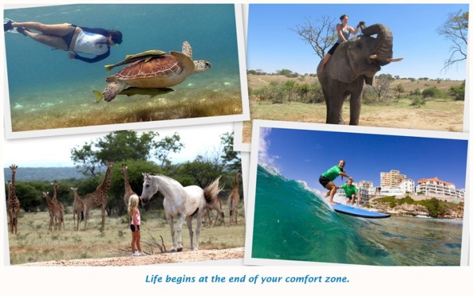 travel, try new things, surfing, snorkeling, elephant safari