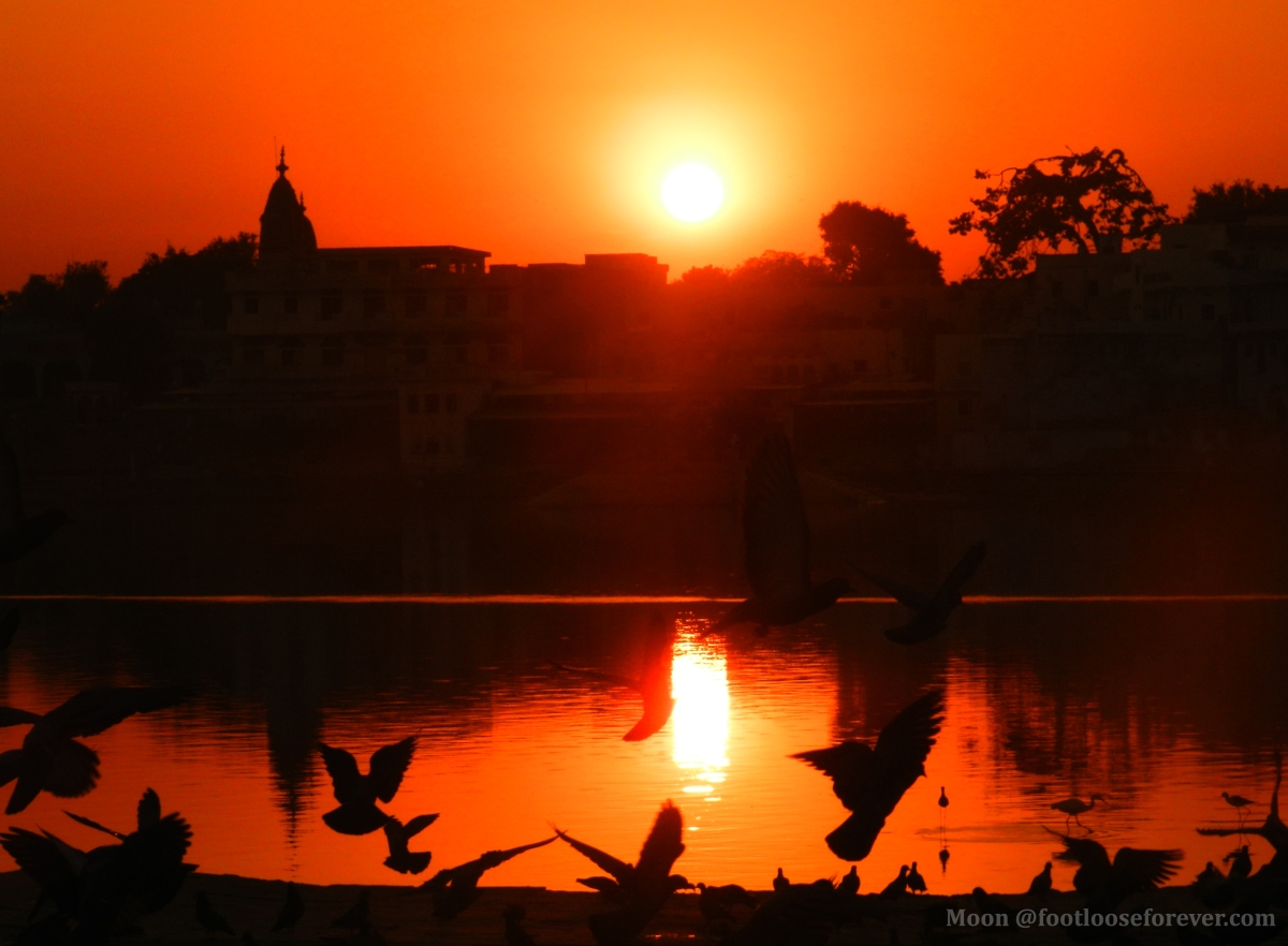 Pushkar sunset, sunset at holy lake Pushkar