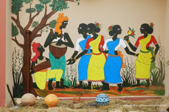 Shantiniketan EZCC wall painting, tribal life