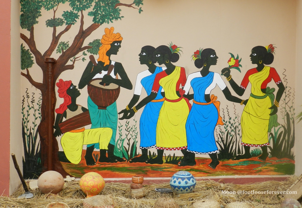 Shantiniketan EZCC wall painting, tribal life