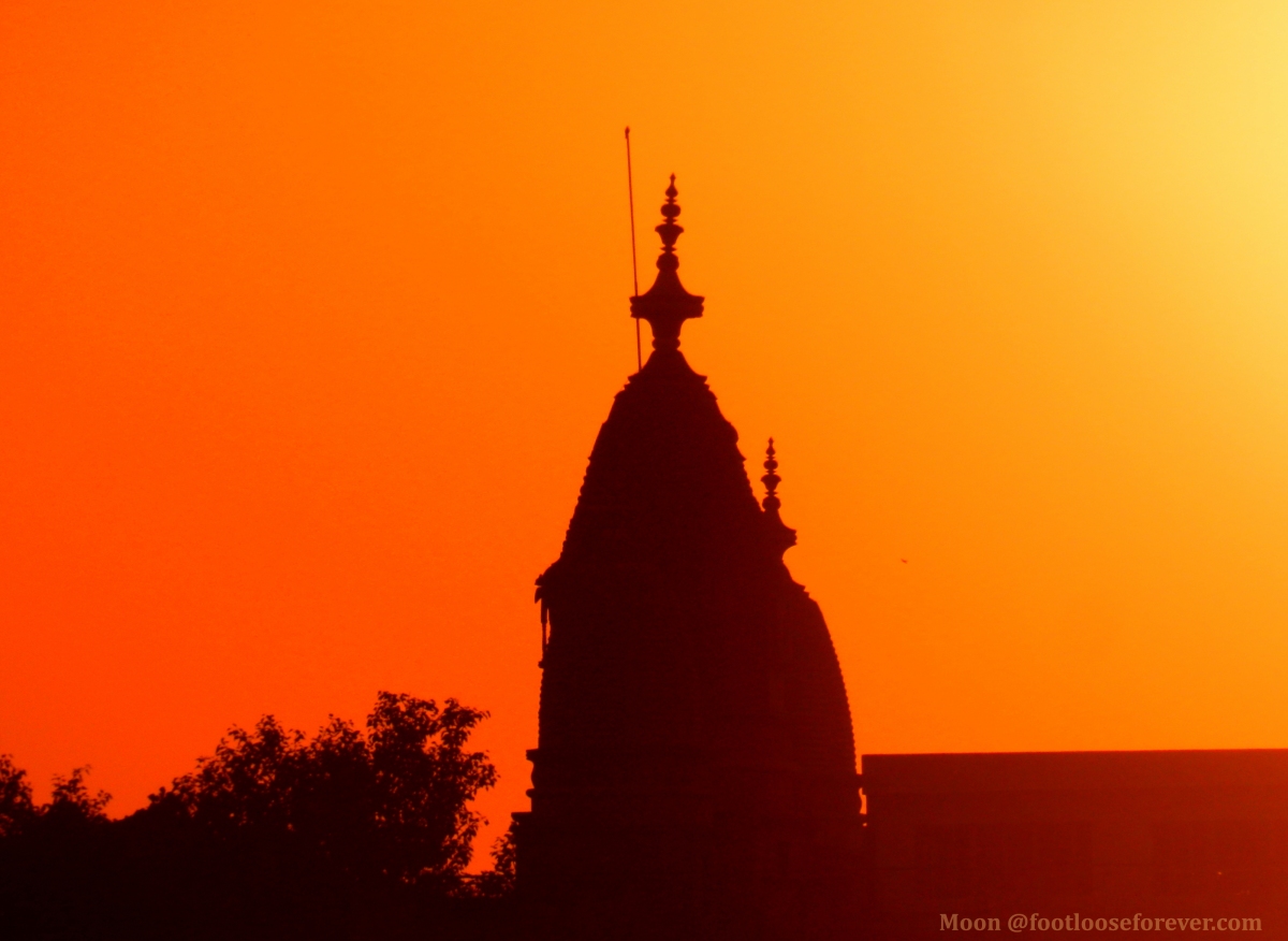 temple, silhouette, pushkar, sunset
