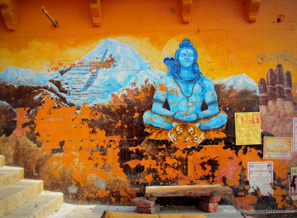 wall painting in varanasi, banaras, lord shiva