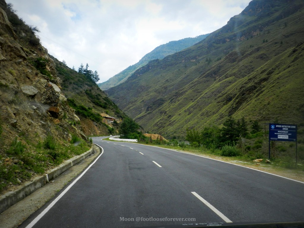 road to Paro, hills, mountains, entering Paro, Bhutan