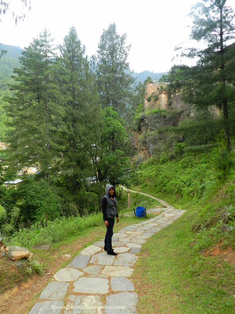 way up the monastery, drukgyal dzong, paro