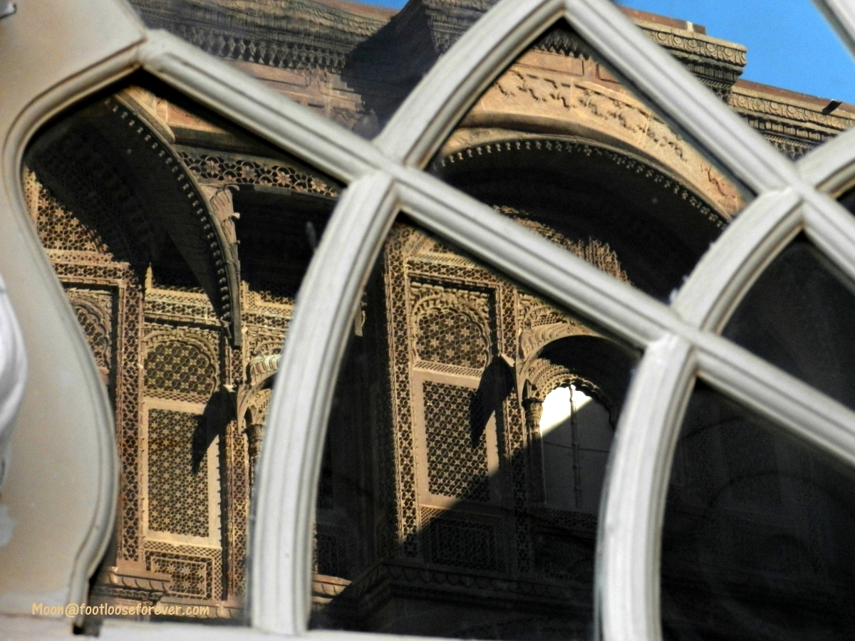 reflection, window, palace window, rajasthan, jodhpur
